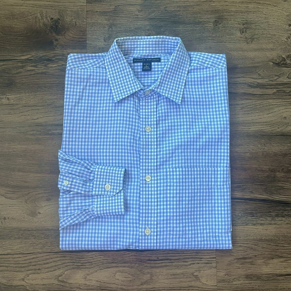 Banana Republic Office Camden Fit Plaid Dress Shirt